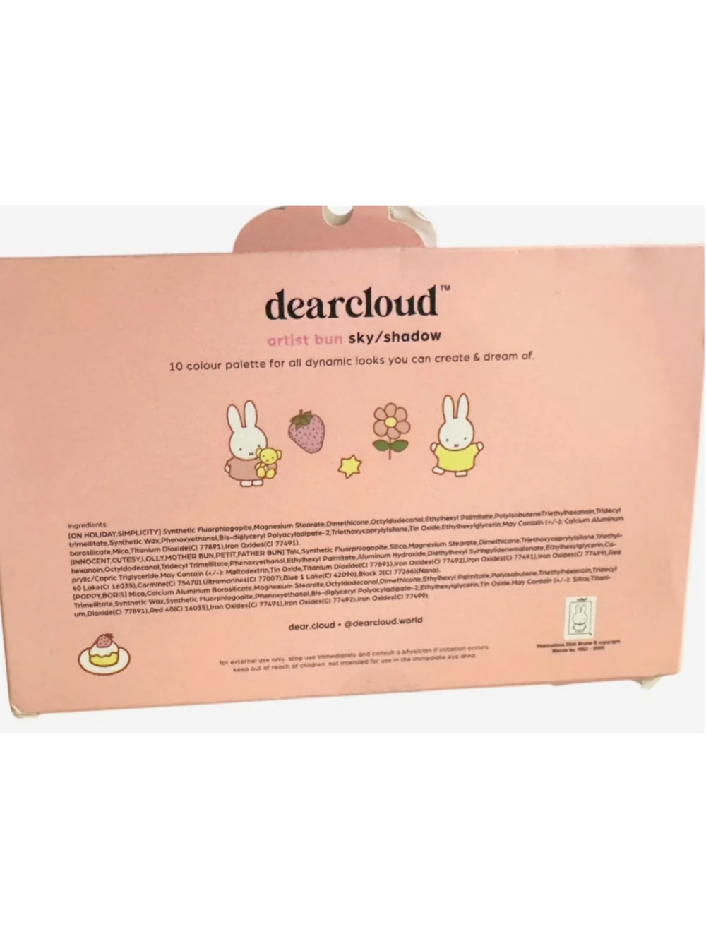 Dearcloud x Miffy Eyeshadow Palette 10 Shadows, brush and Sticker Set, New